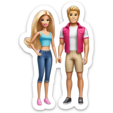 Barbie and ken sticker