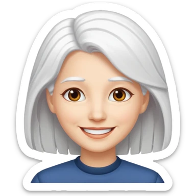 Woman: White Hair Emoji Meaning sticker