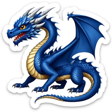 majestic Navy blue dragon sticker