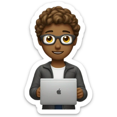 a person editing videos sticker