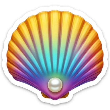 shell with pearl sticker