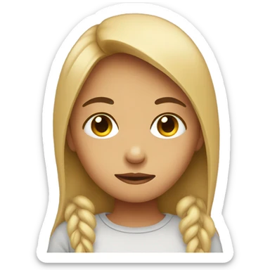 girl with eyes covering face sticker