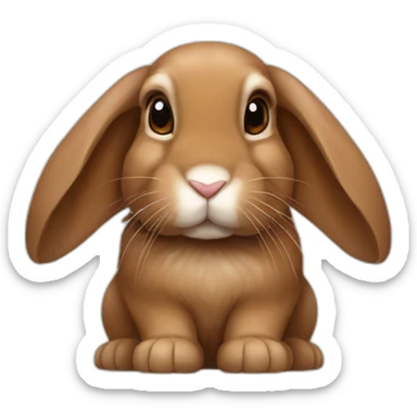 brown lop ear bunny (portrait) (forward facing) sticker