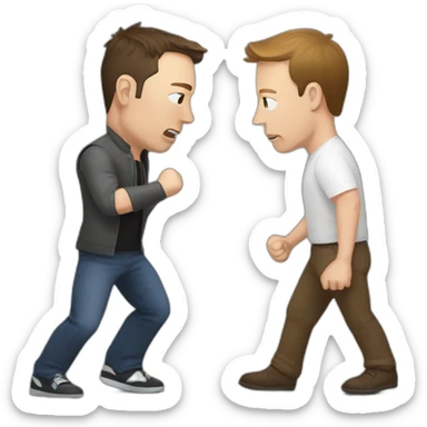 Elon musk fighting with Mark Zuckerberg sticker