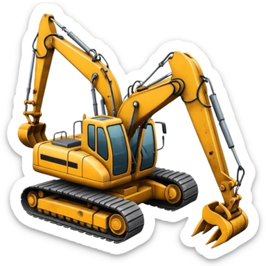 A excavator with four arm and spider legs sticker