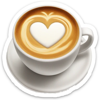 Coffee with heart latte art  sticker