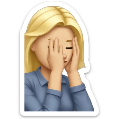 Blond girl facepalm sticker