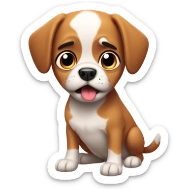 Scared cute dog sticker