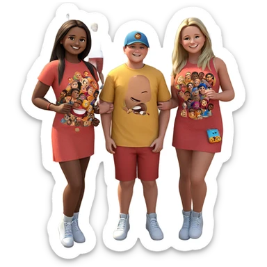 cheerful group of friends sticker