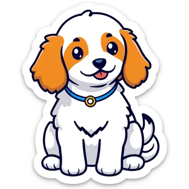 Cavapoo with septum piercing sticker