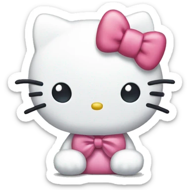 Hello kitty with a bow  sticker
