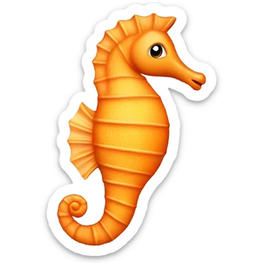  Orange Sea horse looking left sticker
