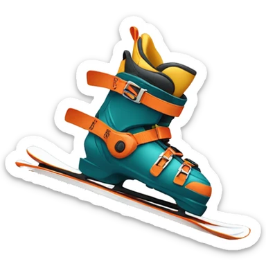 Ski boots and a pair of skis sticker