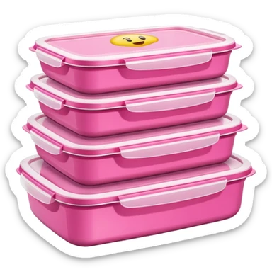 pink tupperware container for meal prep - emoji sticker