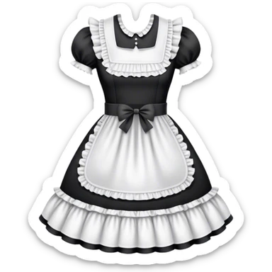 Black and white maid dress sticker