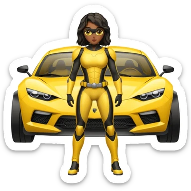 Bumblebee superhero black female car sticker