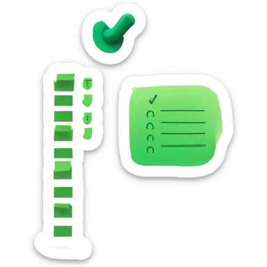 create notes with list with green check mark sticker