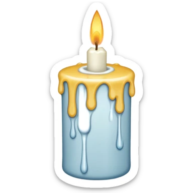 Thin and long Candle dripping wax as if someone is holding it sticker