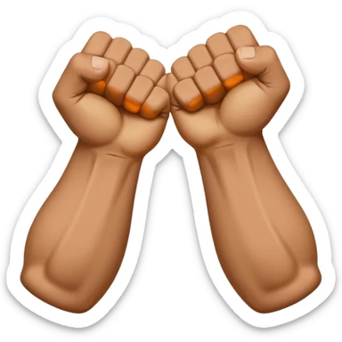 Two fists crossed over each other at the wrists like being handcuffed just without the cuffs in an upward and downword motion sticker