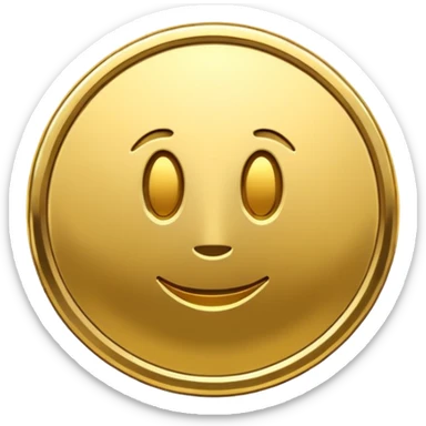 A coin in the shape of a picture. sticker