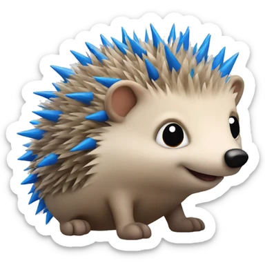 hedgehog with blue spikes sticker