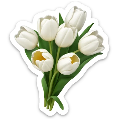 white tulip bouquet  sticker