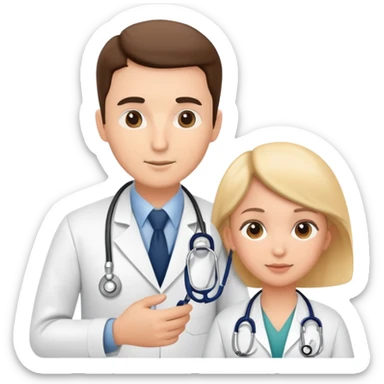 Cancer screening with doctor examining patient with stethoscope, medical check-up sticker