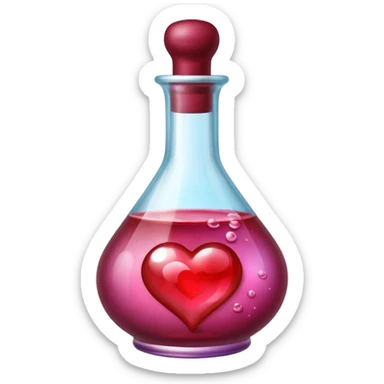 burgundy red love potion sticker