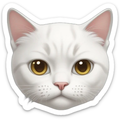 white cat that looks like grumpy cat sticker