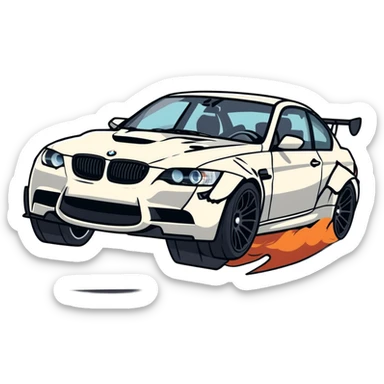 a murdered slammed out m3 competition  sticker