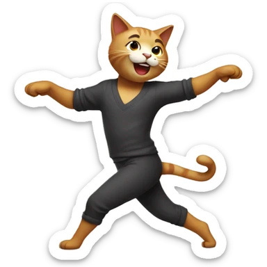 A dancing cat  sticker