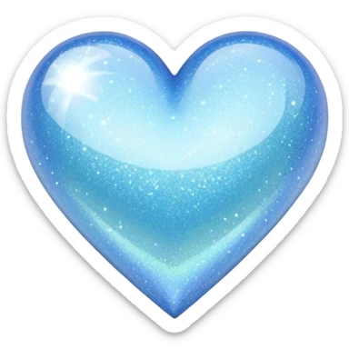 Basic Light blue sparkly heart sticker