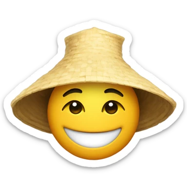 I need emoji face with the Chinese hat, smiling sticker