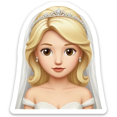 Blonde wedding bride  sticker