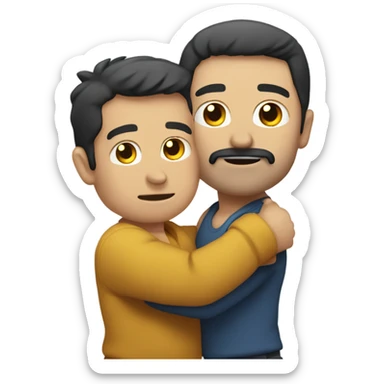 make a big guy lifting a smaller guy (should represent 'egos aside') sticker