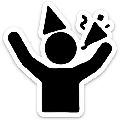 a person celebrating at a party sticker