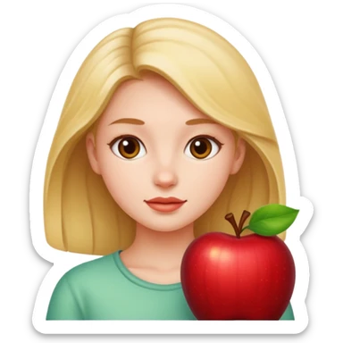 create the head okf the young pretty gitl in apple style sticker