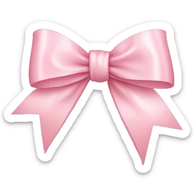 light pink ribbon bow sticker