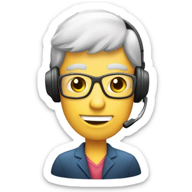 call center agent in a speech bubble sticker