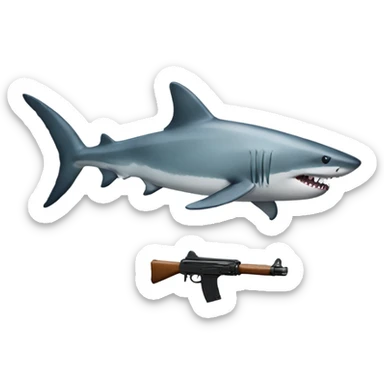 Shark with gun sticker
