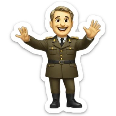 40s Germany dictator waving sticker