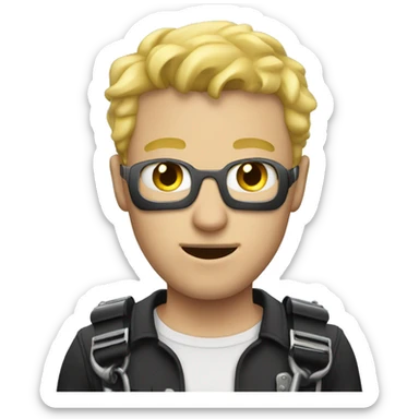Blonde guy with handcuffs on  sticker