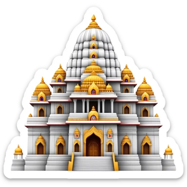 Cinematic Realistic Tirupati Balaji Temple Landmark Emoji, depicted with intricate carvings and spiritual aura rendered with lifelike detail and radiant, divine lighting. sticker