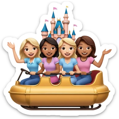 quatro chicas montadas en una atraccion de Disney paris sticker