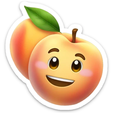 smiling peach saying good morning  sticker