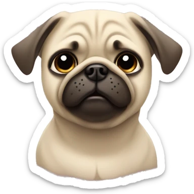 Get well soon pug sticker