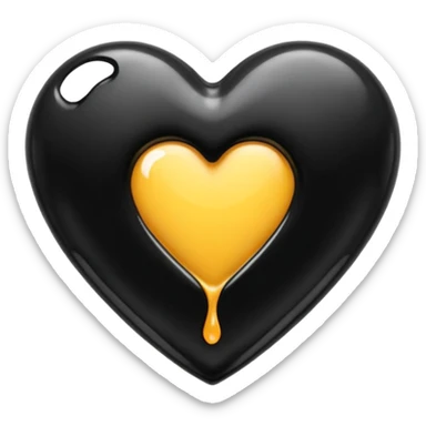 heart with black dripping wax sticker