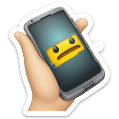 Celular con manos que reparan otro celulares sticker