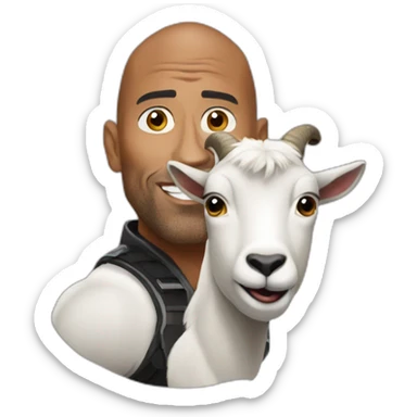 The rock on a goat sticker