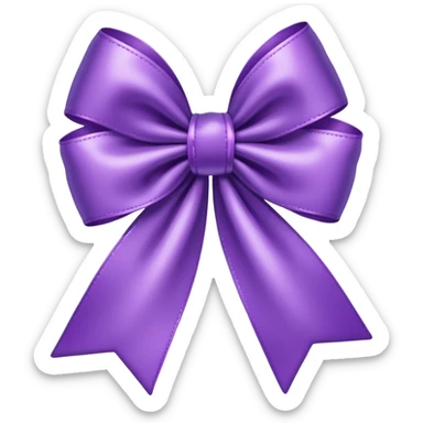 purple bow w hearts sticker